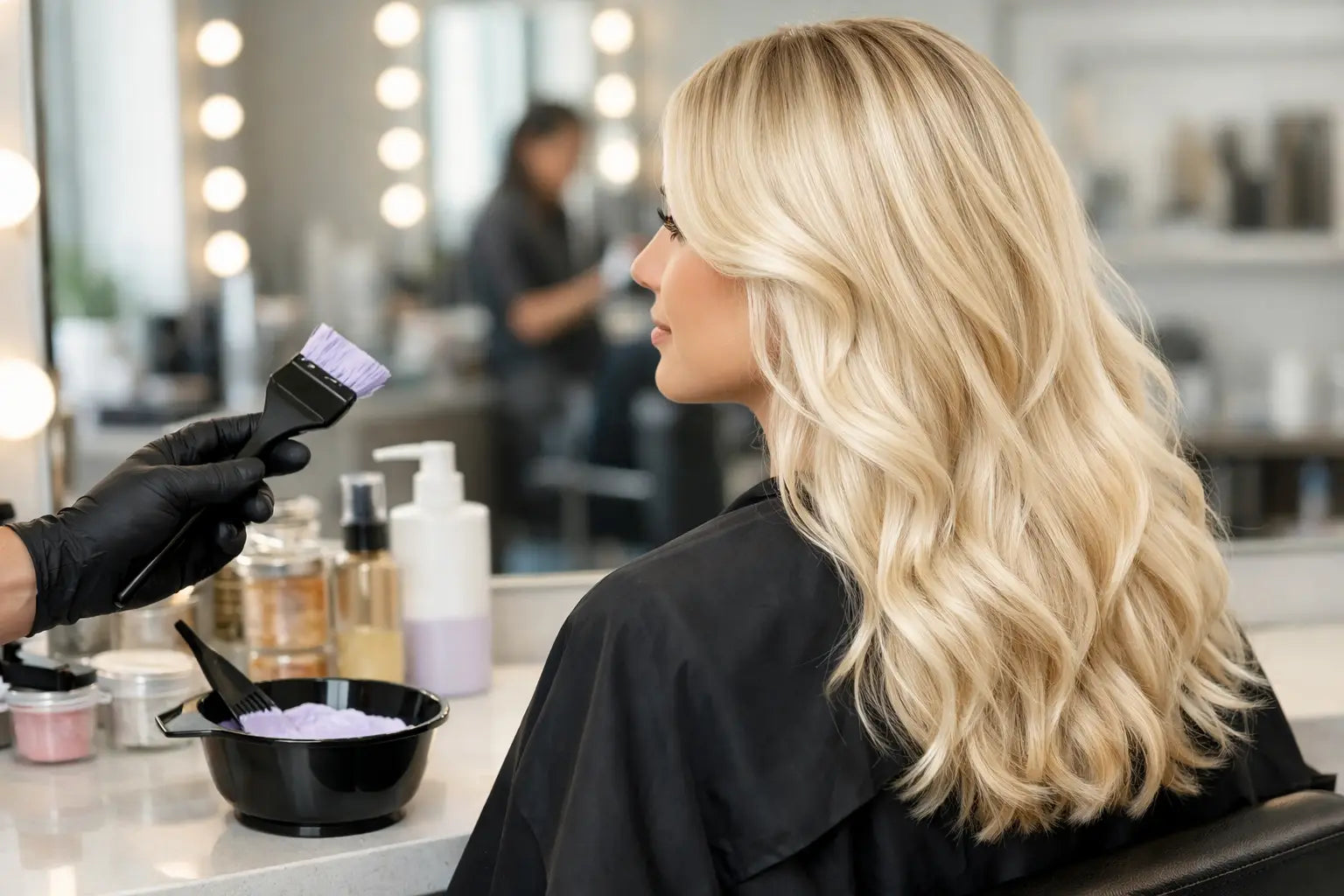 Guía profesional de tonalización rubia para salones de belleza
