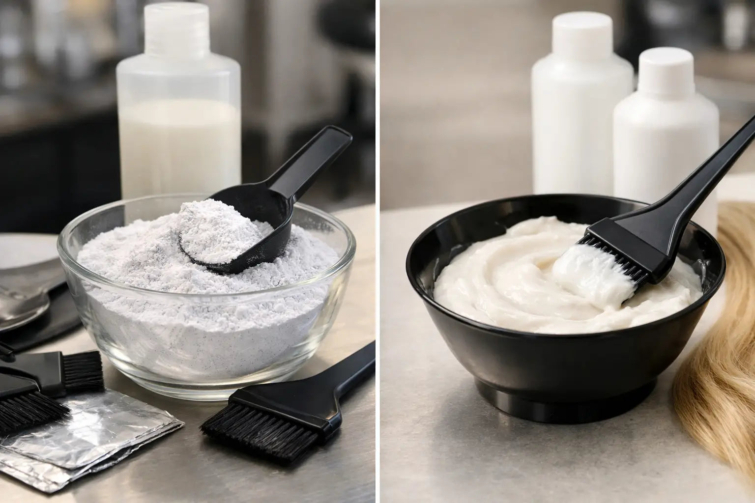 Bleach Powder vs Cream Lightener for Stylists