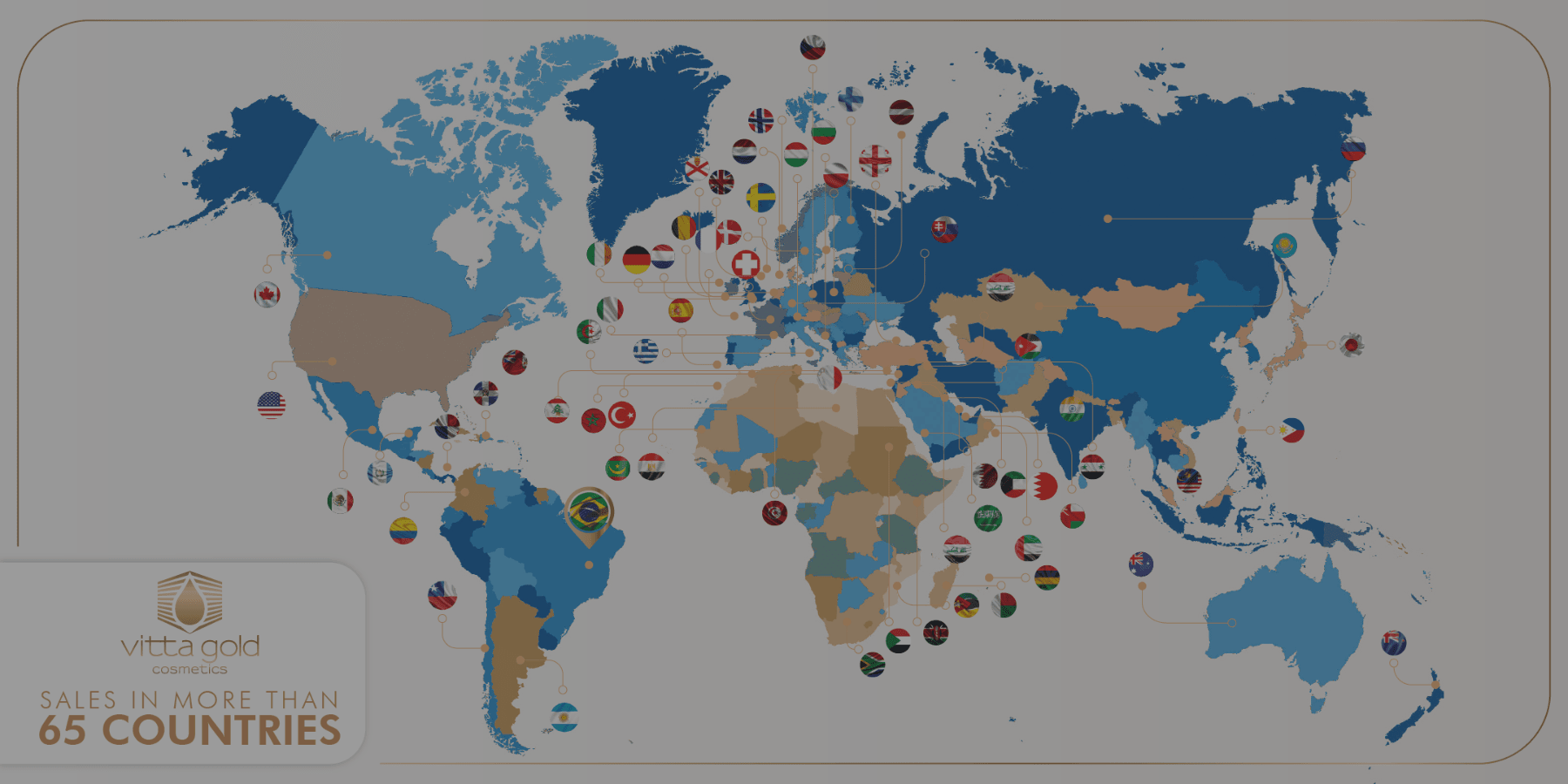 Un cas mondial de cosmétiques professionnels : Vitta Gold Atteint des opérations dans plus de 60 pays en moins de 4 ans. - Vitta Gold™ Mondial